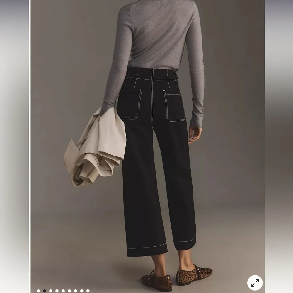 New - Mauve Black Wide-Leg Pants - Picture 4 of 5